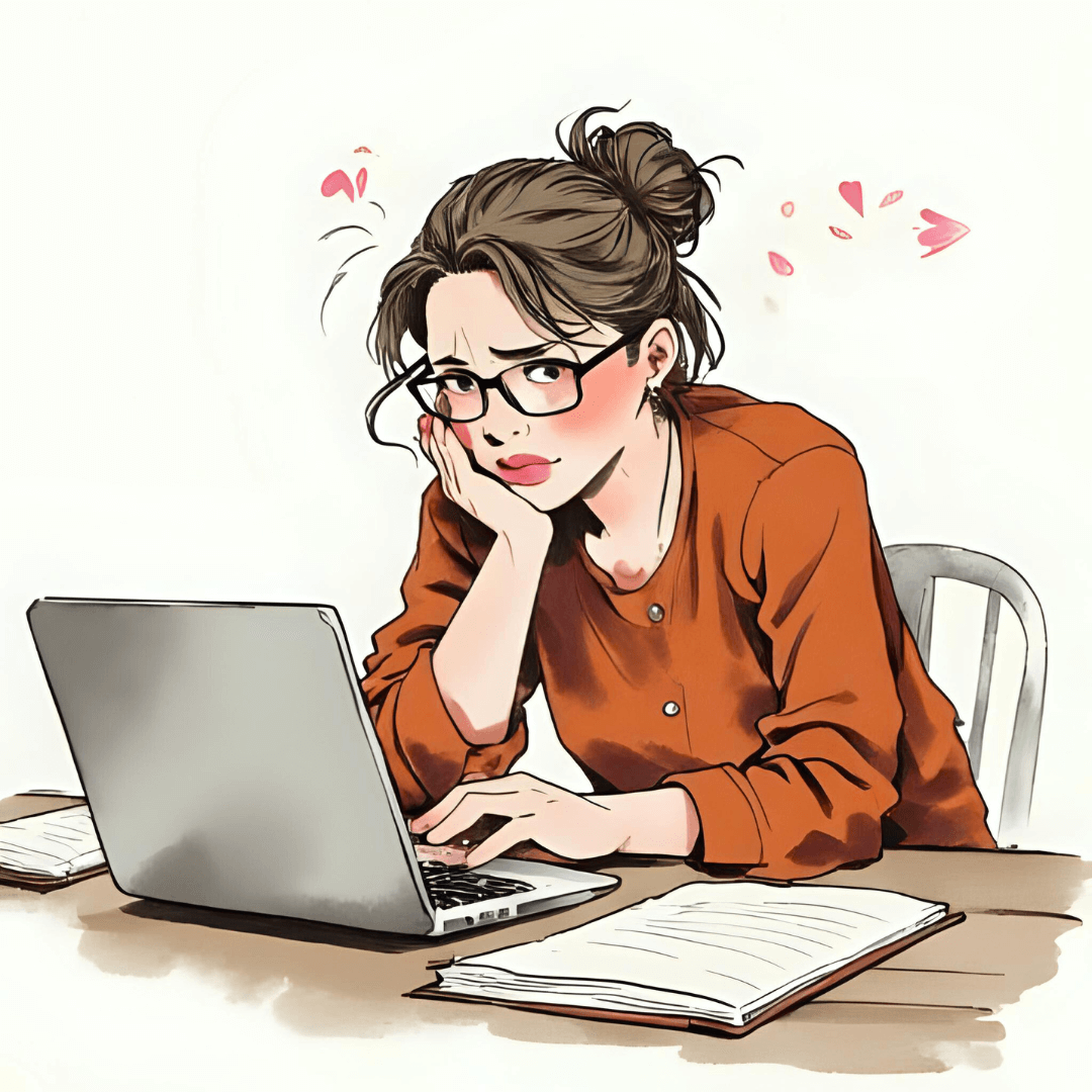 Frau frustriert am Laptop